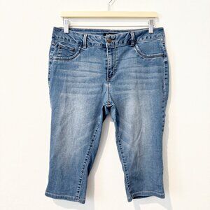 D. Jeans High Rise Denim Capri Pants Blue Casual Preppy Summer Size 14 Petite